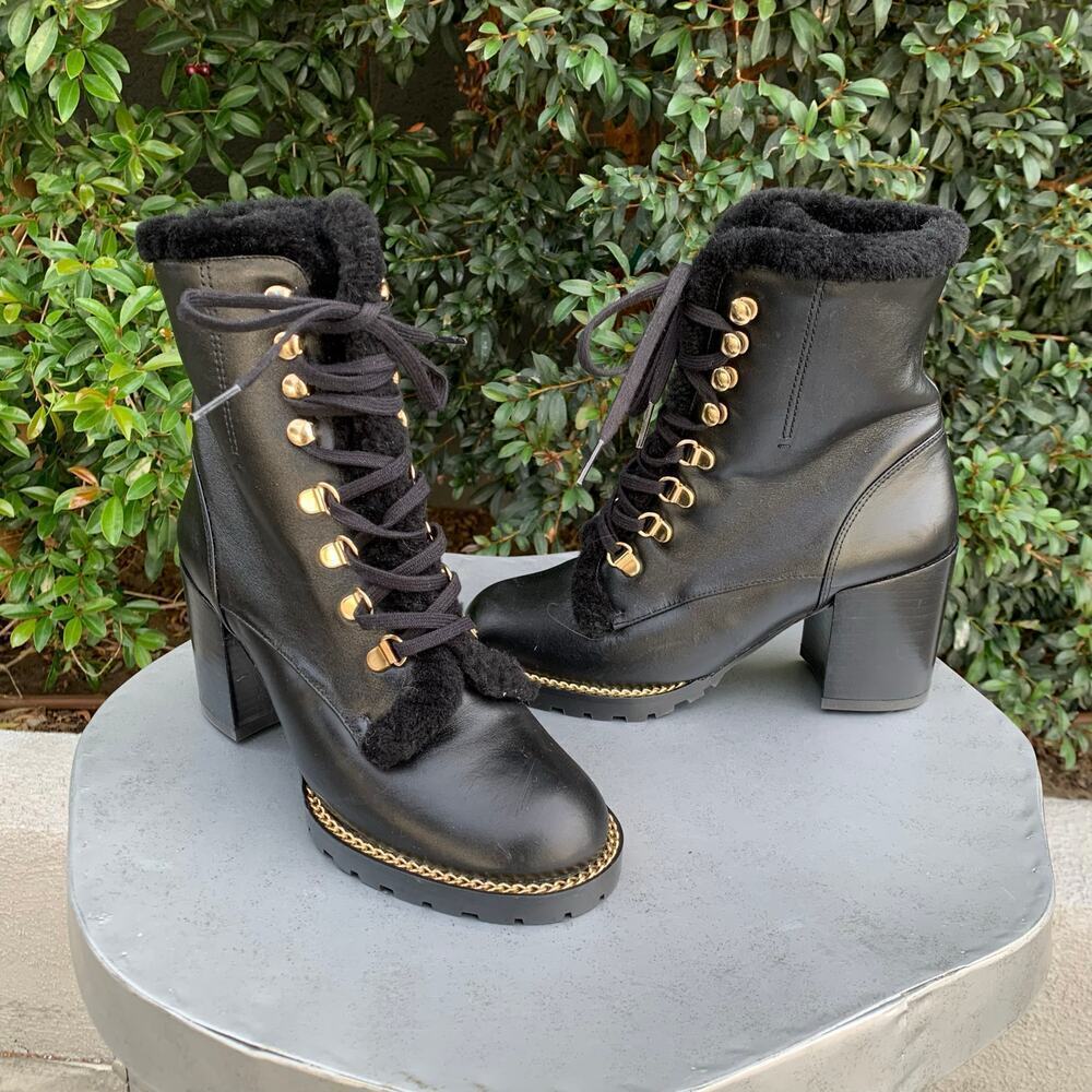 Nwot Stuart Weitzman Kolbie Chain Block Chill Boo… - image 1